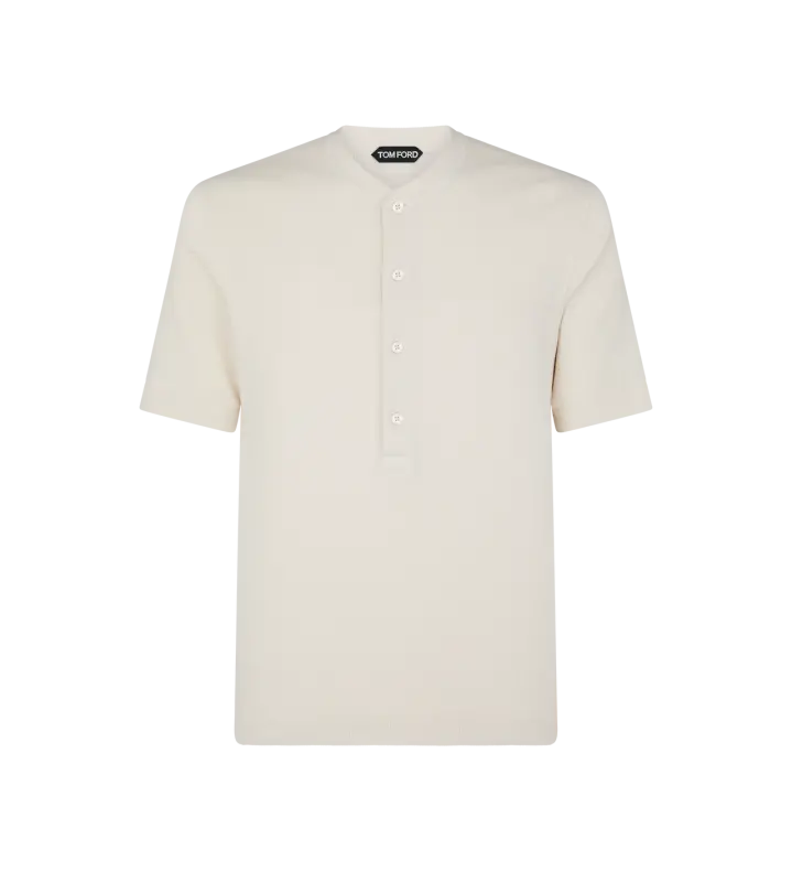 SHORT SLEEVE COTTON MODAL RIB HENLEY online